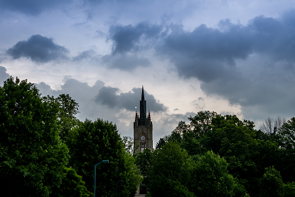 Dark sky behind Midd. College building